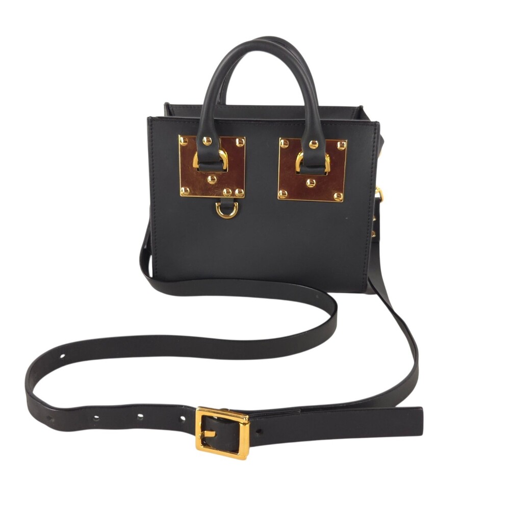 Sophie Hulme Albion Leather Box Tote OS Womens Black Rare